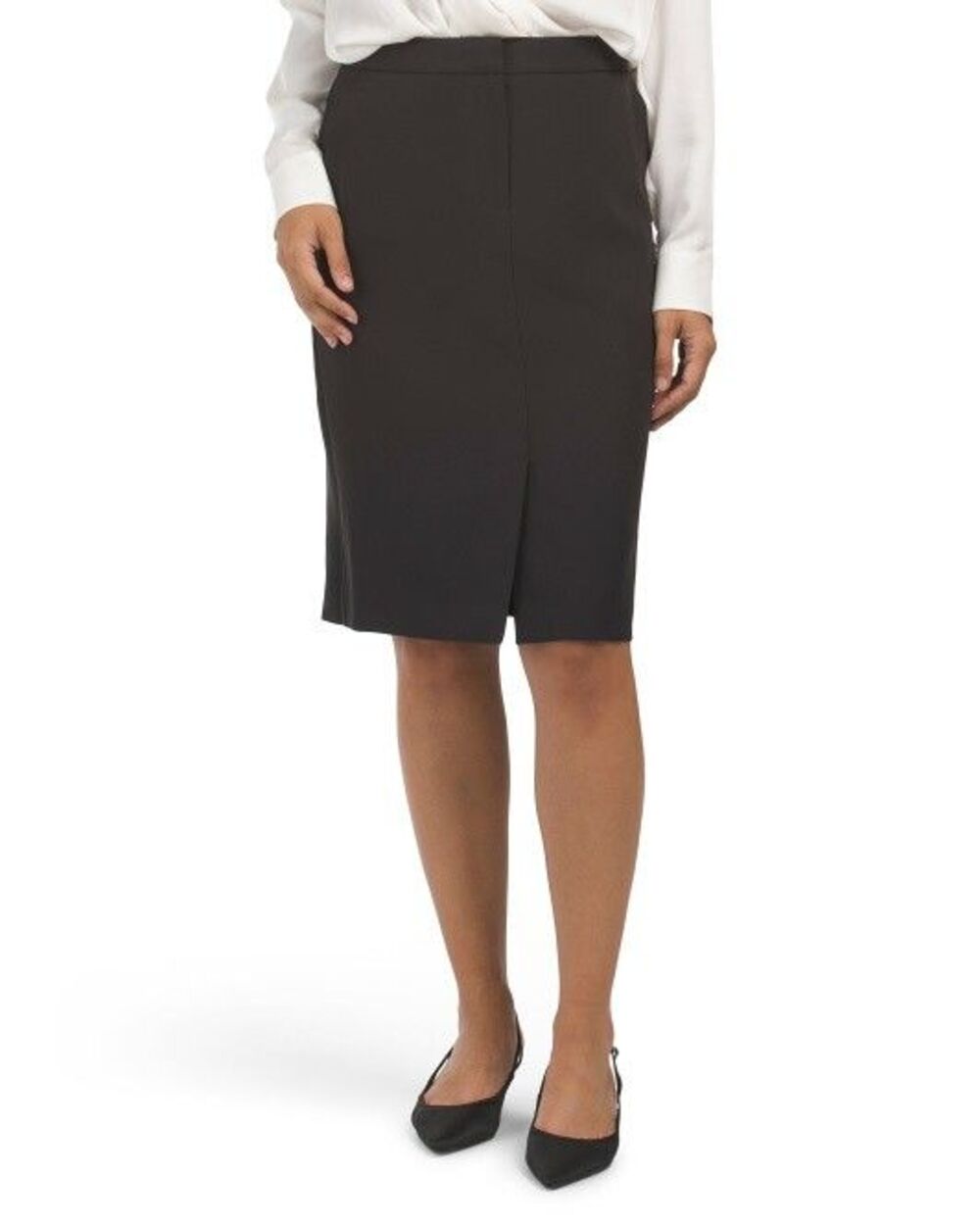 Kobi Halperin women Frankie Fly Front Knee Length Pencil Skirt size 8 Black $248
